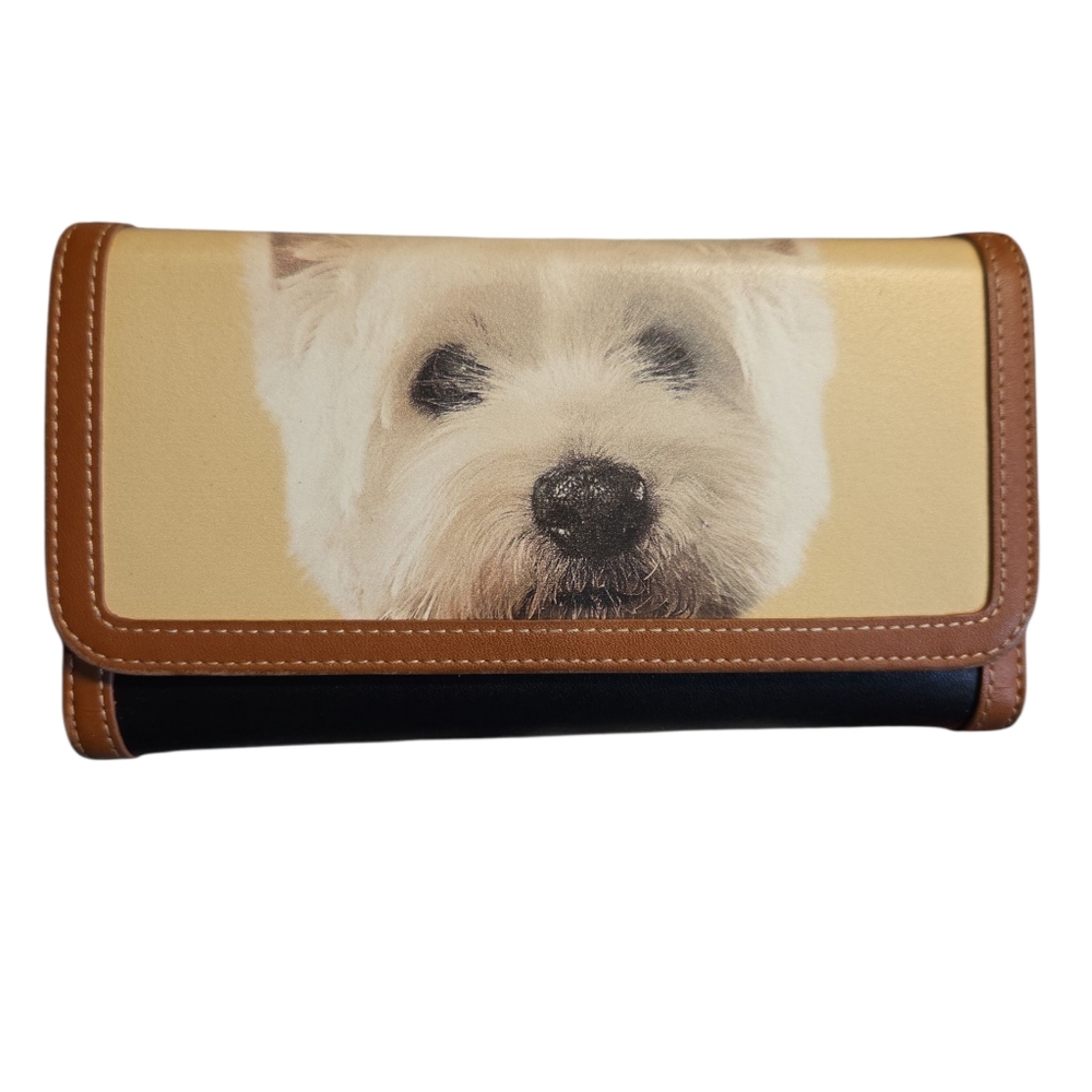 Dog Print Tan and Black Wallet